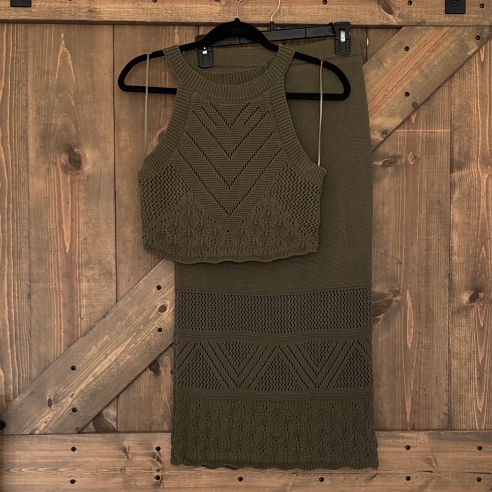REVOLVE House of Harlow 1960 Olive Knit Set Size Small